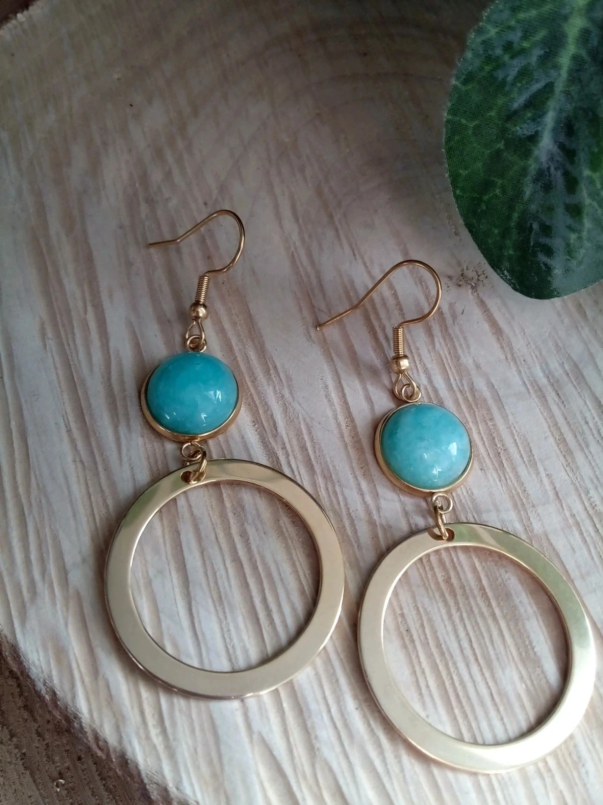 Boucles d'oreilles avec pierres Amazonite